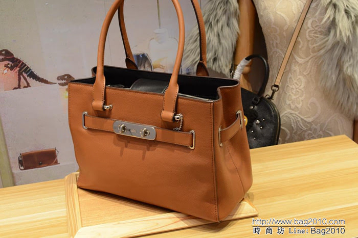 COACH蔻馳 原單正品 36514 荔枝紋牛皮 手提女包  Chz1445